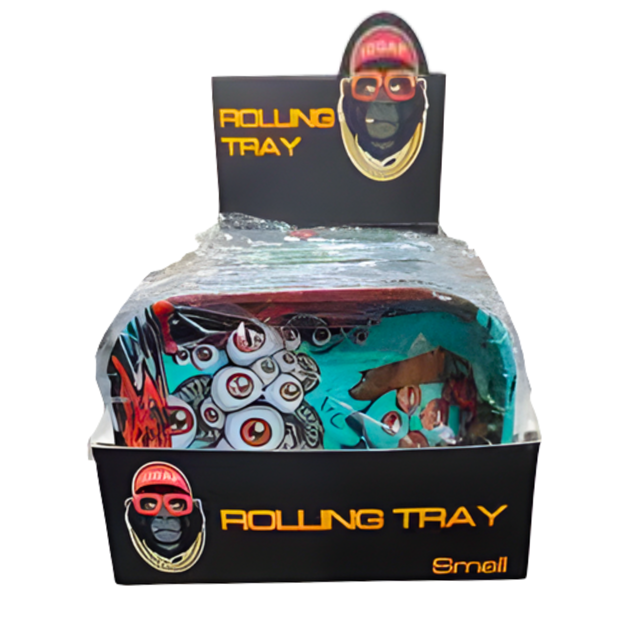 IDGAF SMALL ROLLING TRAYS ASSORTED DESIGNS DISPLAY OF 12